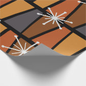 幾何学的MCM抽象芸術焼けオレンジ ラッピングペーパー (角)