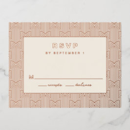 幾何学的RSVPカード 箔招待状ポストカード
