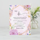 *~*幾何学的RSVPフローラAR15 QRsを結婚行う 招待状 (スタンド正面)