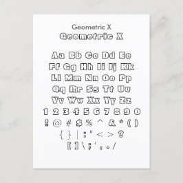 幾何学的X - Zazzleフォントサンプラシート ポストカード