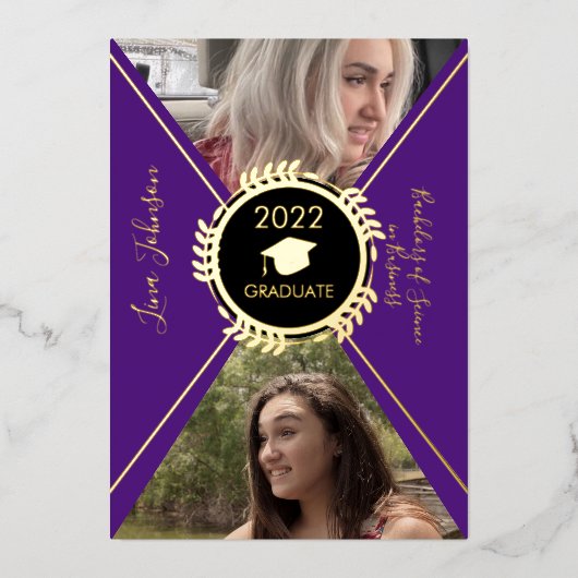 幾何学目盛り金ゴールドプレス発表 箔招待状 (正面)