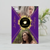 幾何学目盛り金ゴールドプレス発表 箔招待状 (立ち正面)