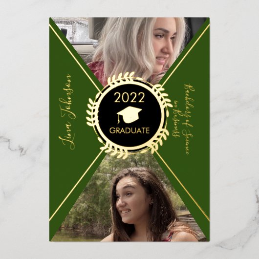 幾何学目盛り金ゴールドプレス発表 箔招待状 (正面)