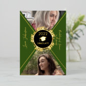 幾何学目盛り金ゴールドプレス発表 箔招待状 (立ち正面)