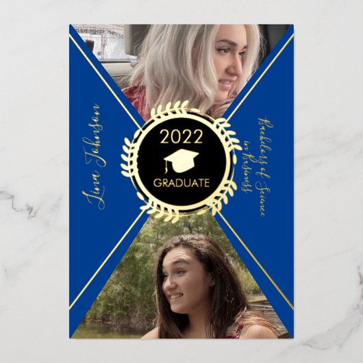 幾何学目盛り金ゴールドプレス発表 箔招待状 (正面)