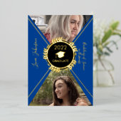 幾何学目盛り金ゴールドプレス発表 箔招待状 (立ち正面)