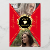 幾何学目盛り金ゴールドプレス発表 箔招待状 (正面)