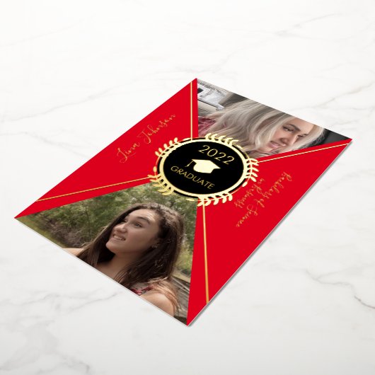 幾何学目盛り金ゴールドプレス発表 箔招待状 (回転した状態)