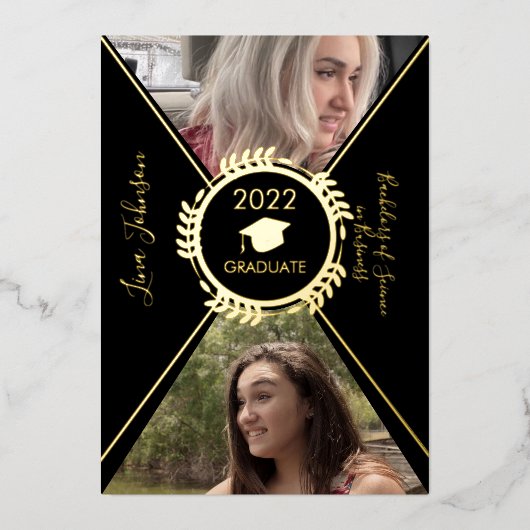 幾何学目盛り金ゴールドプレス発表 箔招待状 (正面)