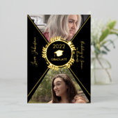 幾何学目盛り金ゴールドプレス発表 箔招待状 (立ち正面)