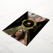 幾何学目盛り金ゴールドプレス発表 箔招待状 (回転した状態)