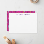 幾何学矢印ピンクノートカード ノートカード (正面/裏面インサイチュ)