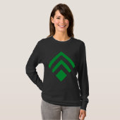 幾何学矢印02 – 緑 Tシャツ (正面フル)