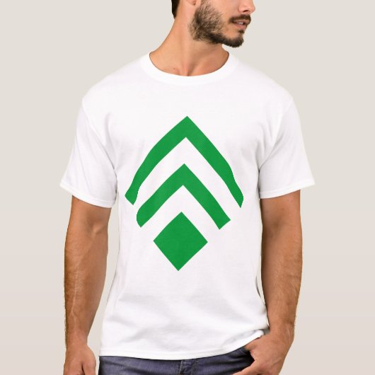 幾何学矢印02 – 緑 Tシャツ (正面)