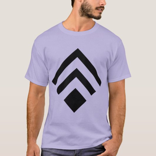 幾何学矢印02 – 黒 Tシャツ (正面)