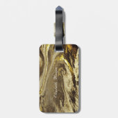 幾何学石大理石テクスチャ、フレームモノグラム ラゲッジタグ (裏面縦)