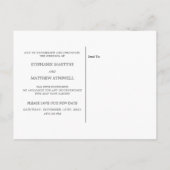 幾何学紫陽花の日付を変更す結婚る 案内ポストカード (裏面)