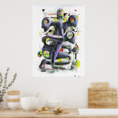 幾何学絵を描像 ポスター (キッチン)