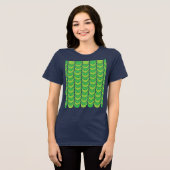 幾何学緑半円ジオメトリ トライブレンドTシャツ (正面全面)