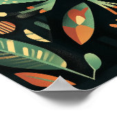 幾何学緑色のカエル ポスター (角)