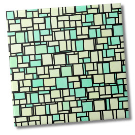 幾何学緑色の黄色のパターン タイル