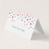 幾何学線とドットのパターン(赤と青) 名刺 (裏面)