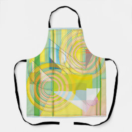 幾何学線の形状オールオーバープリントエプロン エプロン