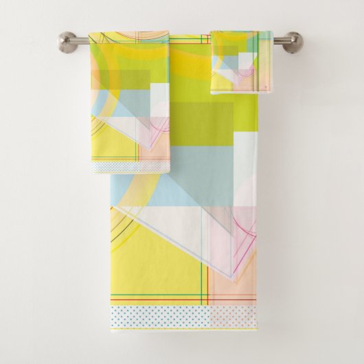 幾何学線の形状タオル バスタオルセット (インサイチュ)