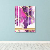 幾何学線ミニマル抽象芸術大理石 キャンバスプリント (インサイチュ (ウッドフロア))