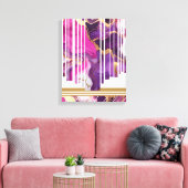 幾何学線ミニマル抽象芸術大理石 キャンバスプリント (インサイチュ (リビング))