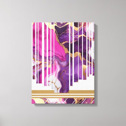 幾何学線ミニマル抽象芸術大理石 キャンバスプリント (正面)