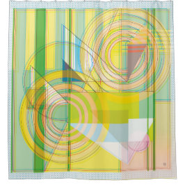 幾何学線形状シャワーカーテン シャワーカーテン