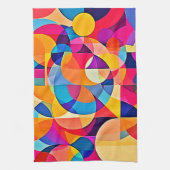 幾何学色の感情 キッチンタオル (縦)