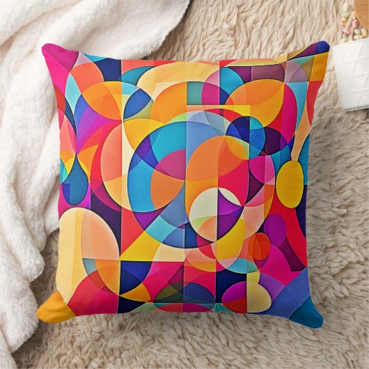 幾何学色の感情 クッション (ブランケット)