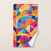 幾何学色の感情 バスタオルセット (ハンドタオル)