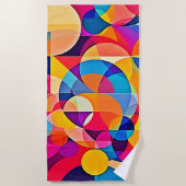 幾何学色の感情 ビーチタオル (正面)