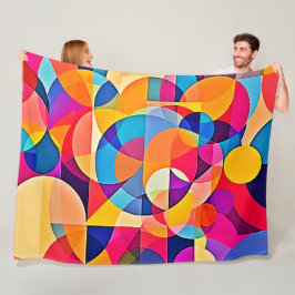 幾何学色の感情 フリースブランケット