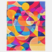 幾何学色の感情 フリースブランケット (正面)