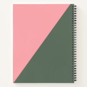 幾何学色ブロックのピンクの緑のパーソナライズされた名前 ノートブック (裏面)