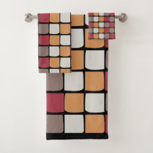 幾何学色ブロックパターン