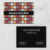 幾何学色ブロックパターン 名刺 (正面/裏面)