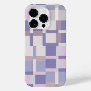 幾何学色ブロックパターン – 紫とラテ Case-Mate iPhone 14 PROケース