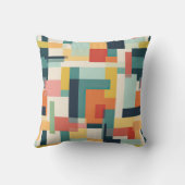 幾何学色ブロックミッドセンチュリーモダンレトロ クッション (裏面)
