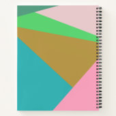 幾何学色ブロック三角形パーソナライズされたレシピ ノートブック (裏面)