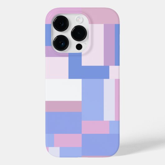幾何学色ブロック長方形 – ピンクと青 Case-Mate iPhoneケース (裏面)