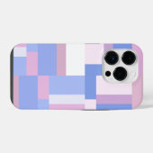 幾何学色ブロック長方形 – ピンクと青 iPhoneケース (裏面横)