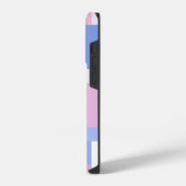 幾何学色ブロック長方形 – ピンクと青 iPhoneケース (左側面)
