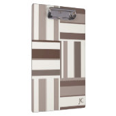 幾何学色ブロック長方形 – 茶色とベージュ クリップボード (右)