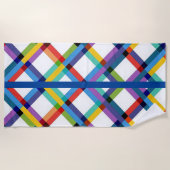 幾何学色数々ののビーチタオル ビーチタオル (正面)