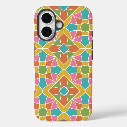 幾何学花模様レトロ虹 Case-Mate iPhoneケース (裏面)